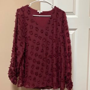 Jodifl Burgundy Blouse, Size M, worn twice,